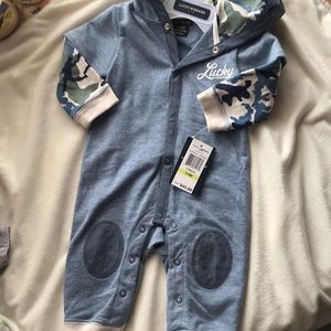 Blue camouflage one piece